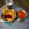 キャンプの朝飯!スキレットで作るフレンチトーストはやっぱり美味しいですよね。
